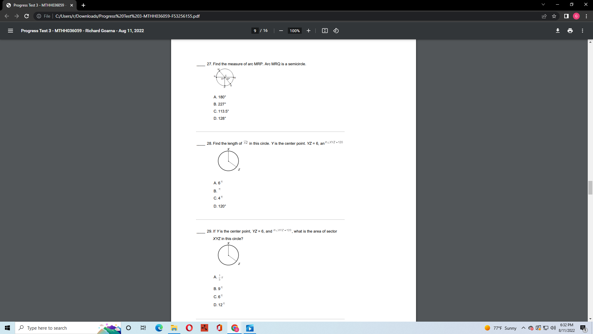 Progress Test 3 - MTHH036059 - X -> C @ File |