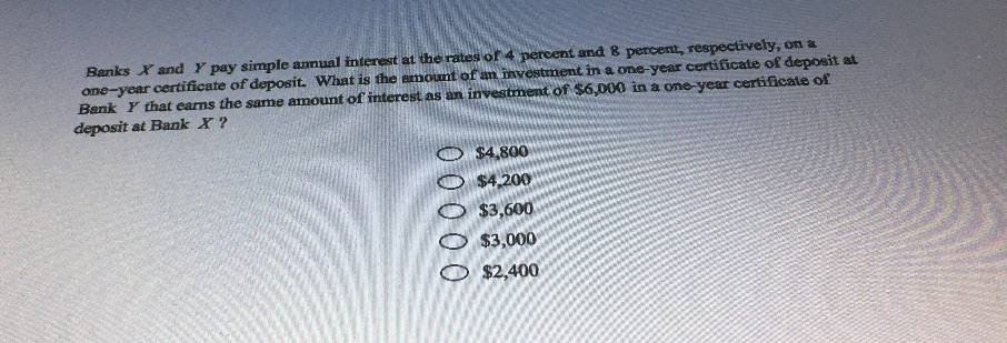 Banks \\ and } pay simple annual interest at the