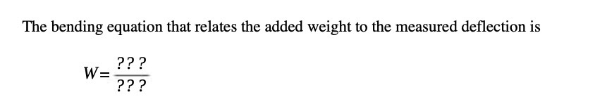The bending equation that relates the added