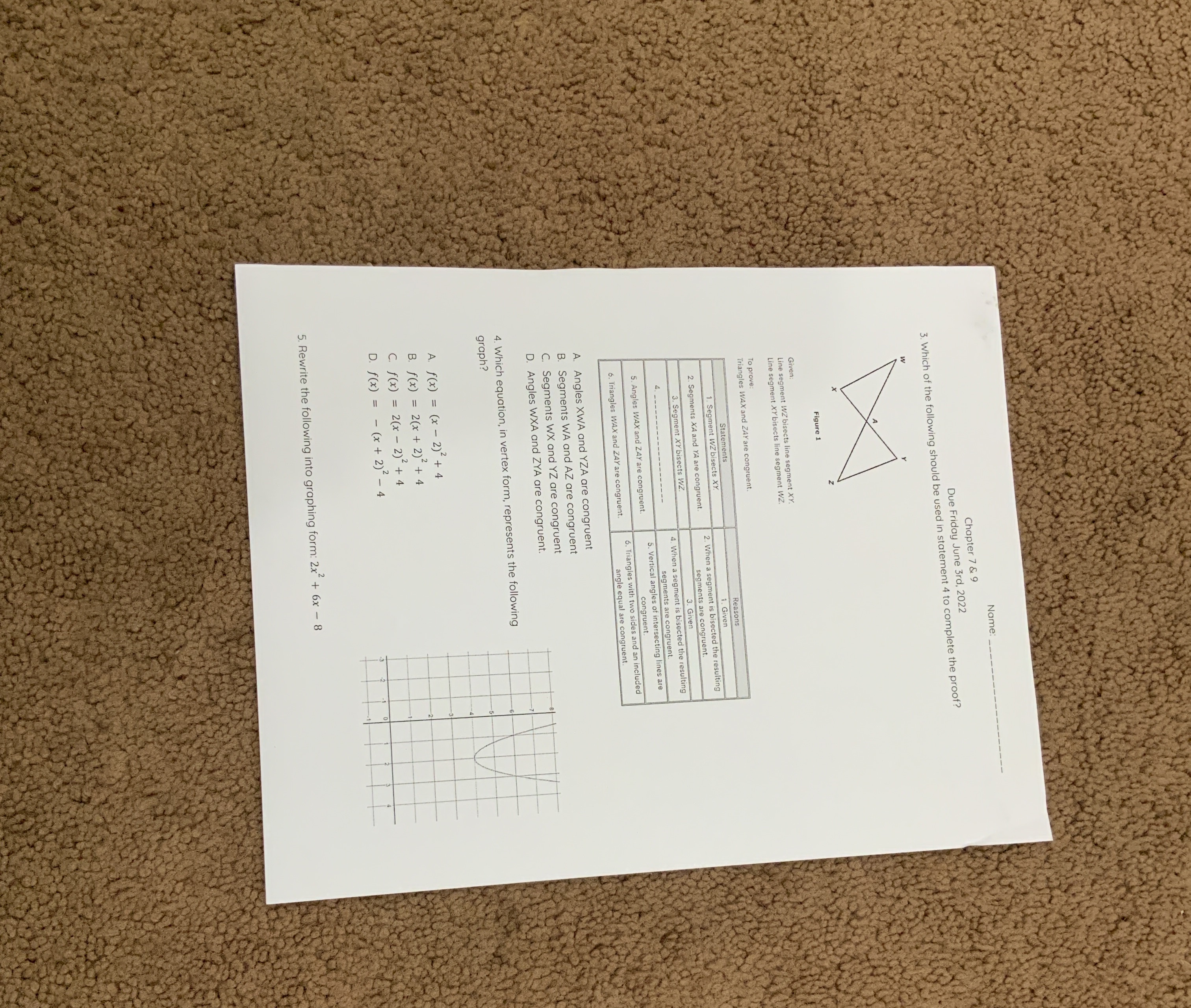 Name : Chapter 7 & 9 Due Friday June 3rd, 2022 3