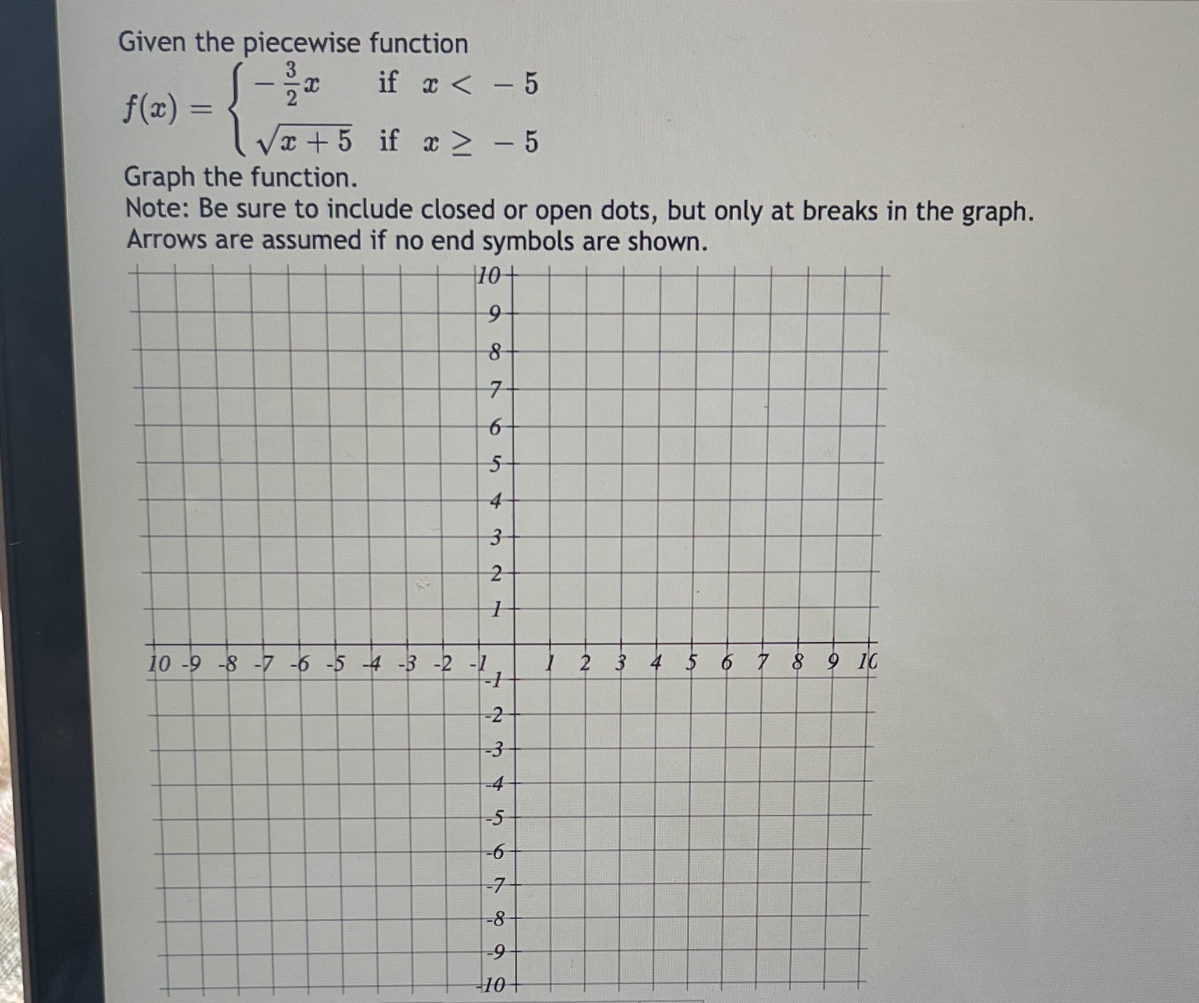 Given the piecewise function if x < - 5 f (20) =
