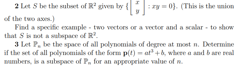 I 2 Let S be the subset of R2 given by { l 3: J :