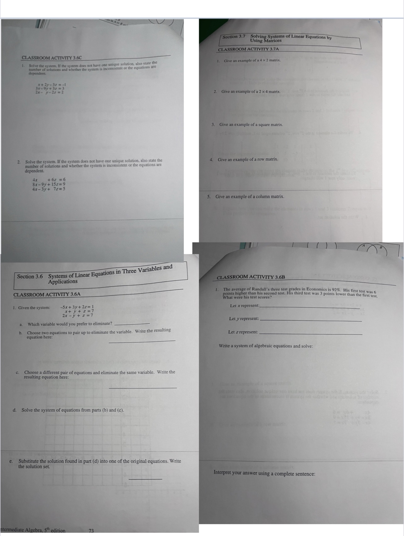 Please solve all correctly Section 3.7 Solving