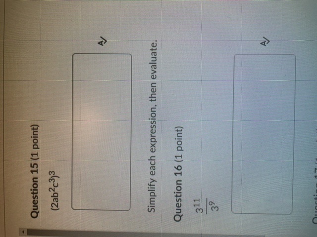 Use the exponent laws to simplify each answer?