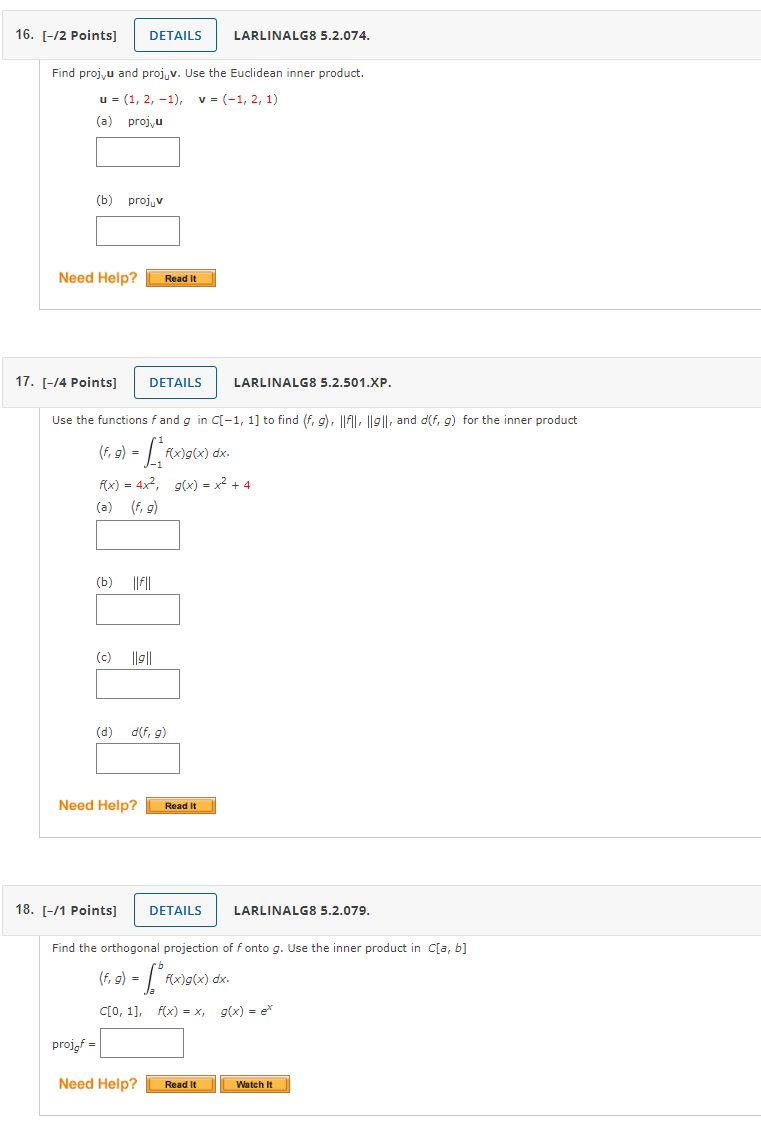 16. [-/2 Points] DETAILS LARLINALG8 5.2.074. Find