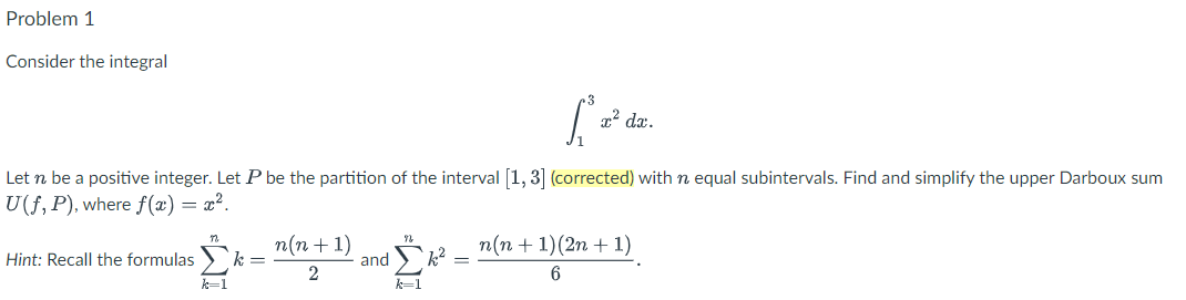 Problem 1 Consider the integral 3 f 22 (13:. 1