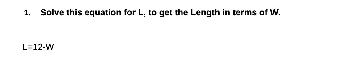 1. Solve this equation for L, to get the Length