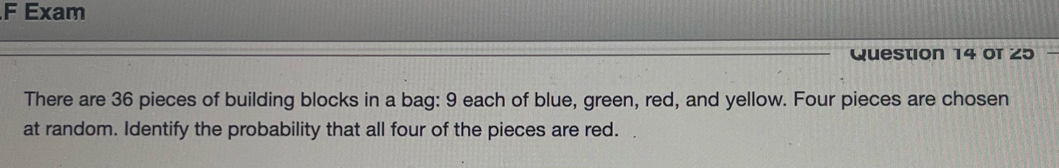 There are 36 pieces of building blocks in a bag: