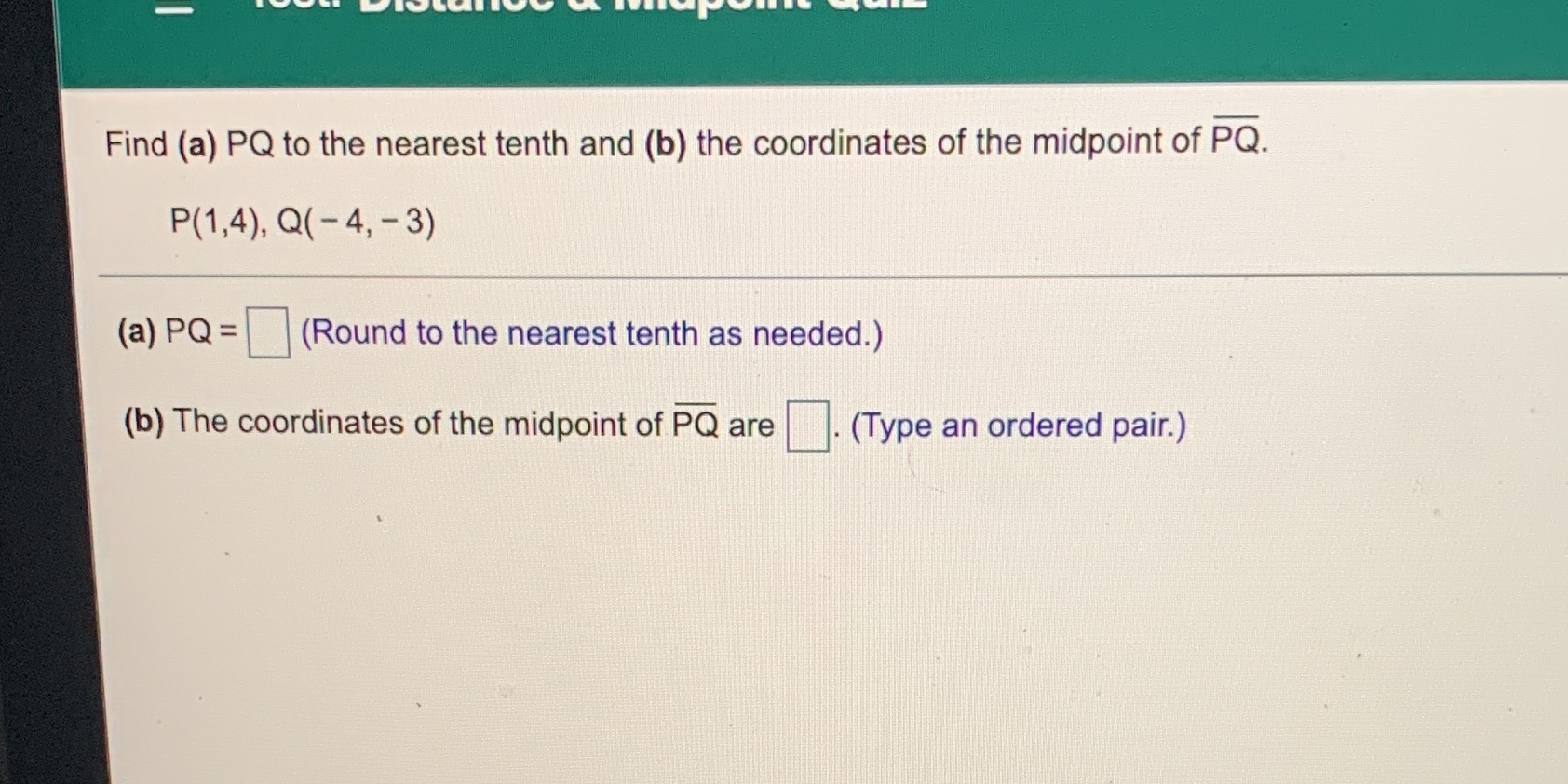 Find (a) PO to the nearest tenth and (b) the