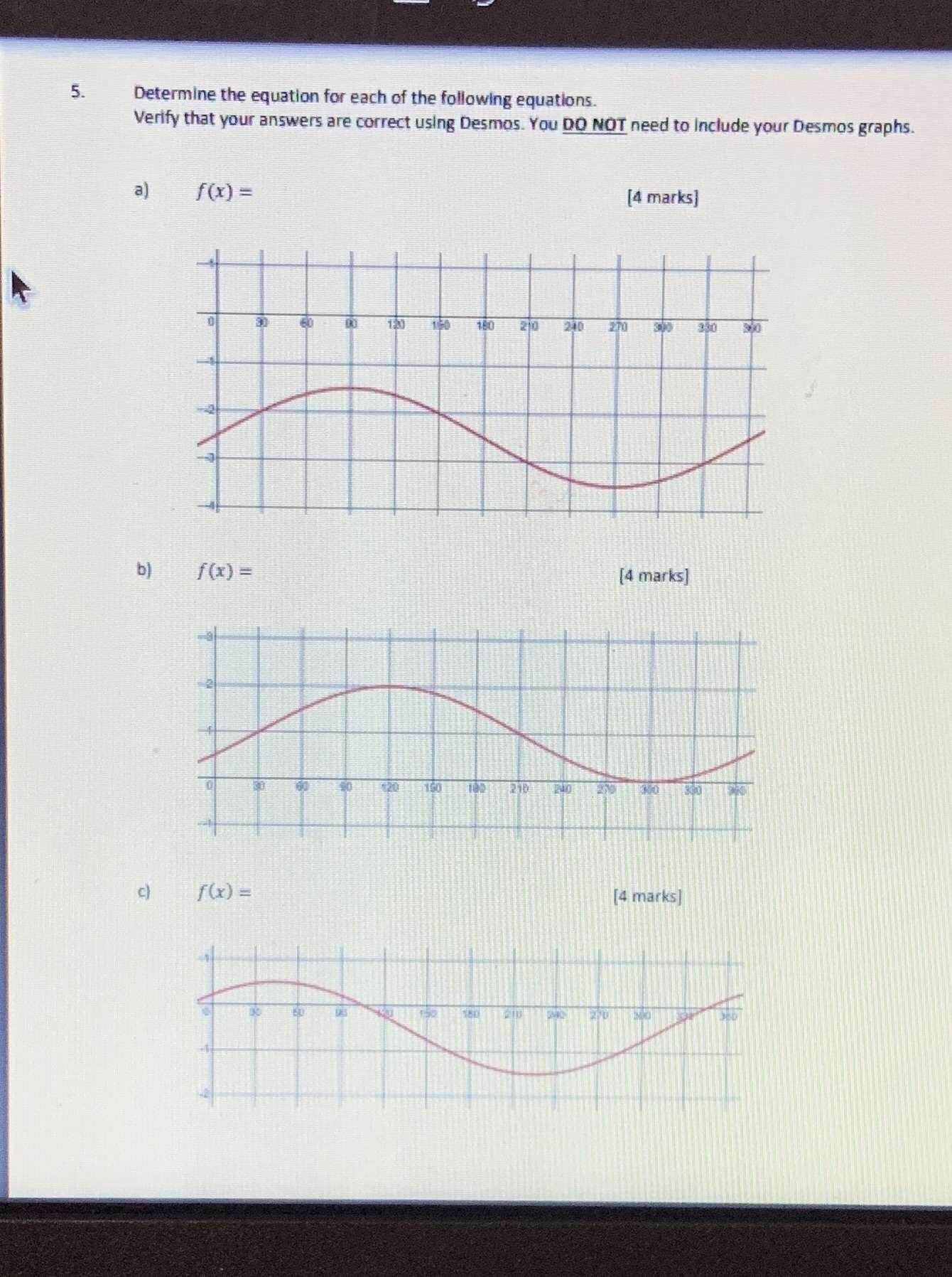 5. Determine the equation for each of the