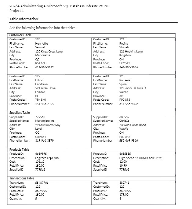 20764 Administering a Microsoft SQL Database