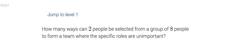 (32qy7 Jump to level 1 How many ways can 2 people