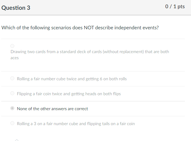 Question 10 0 / 1 pts Let U be the set of all