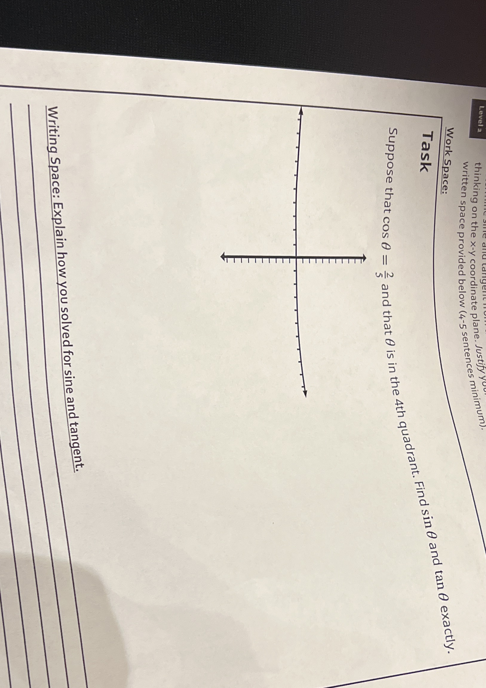 Level 2 thinking on the x-y coordinate plane.
