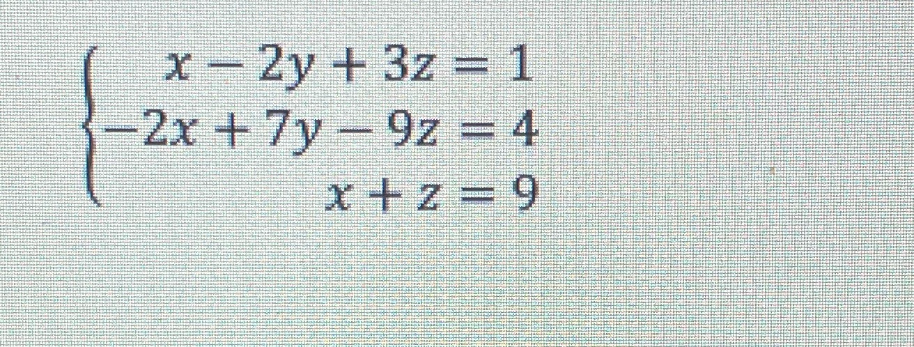 Solve the system of equations using elementary