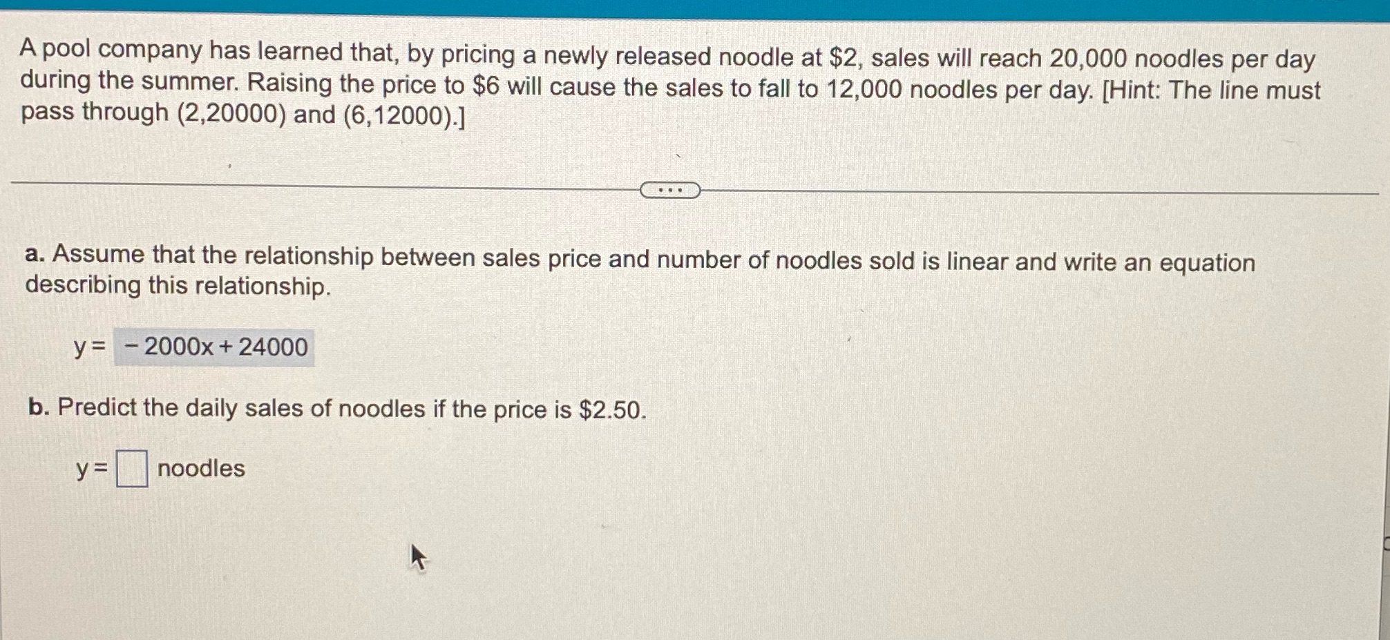 A pool company has learned that, by pricing a