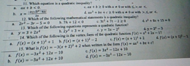 quadratic equation 1 1. Which again ur 4 6 12.