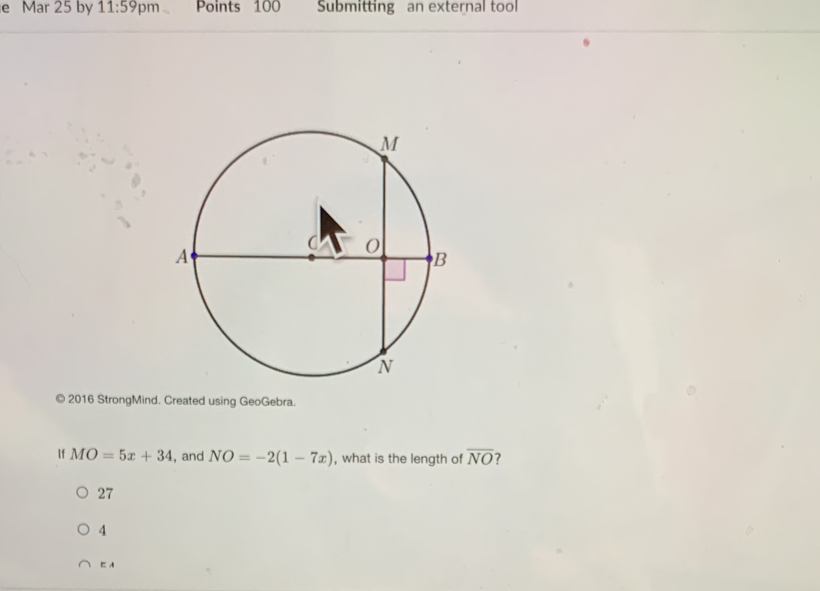 e Mar 25 by 11:59pm Points 100 Submitting an