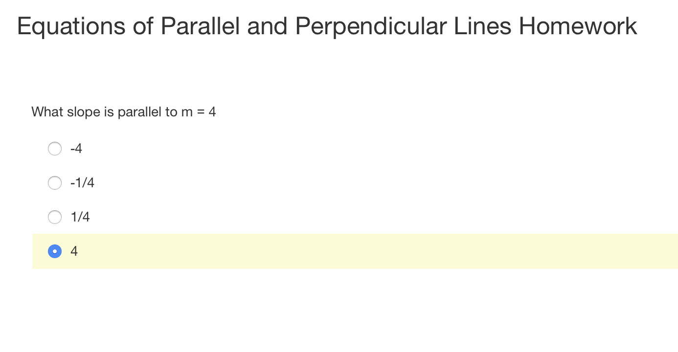 Equations of Parallel and Perpendicular Lines