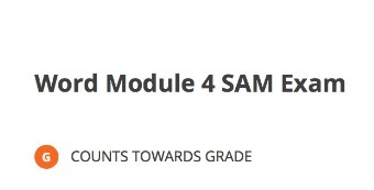 Word Module 4 SAM Exam G COUNTS TOWARDS GRADE
