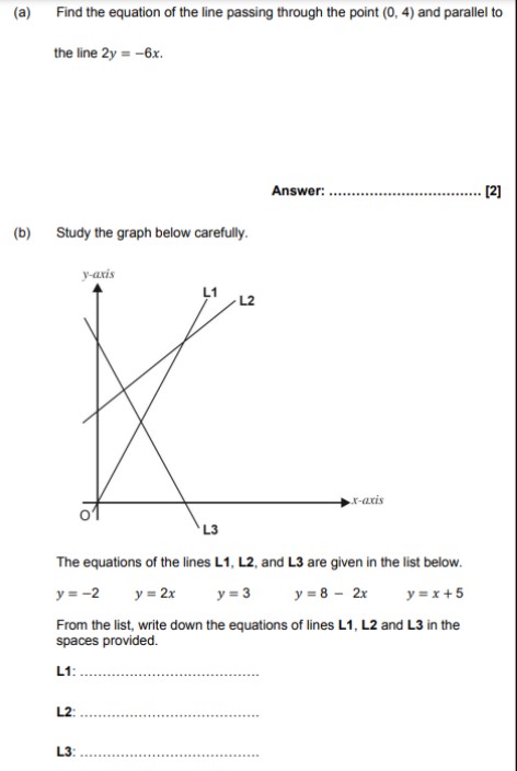 (a) Find the equation of the line passing through