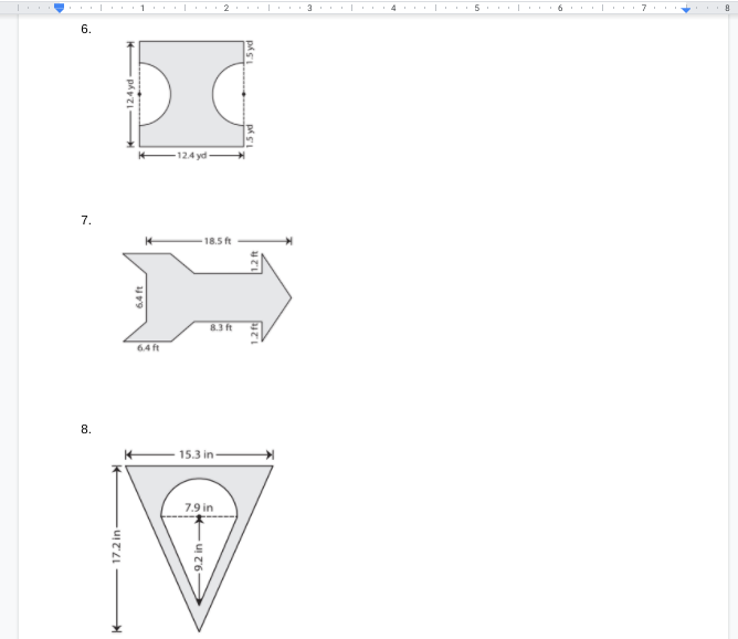 Solve the area of the shaded regions Solve for