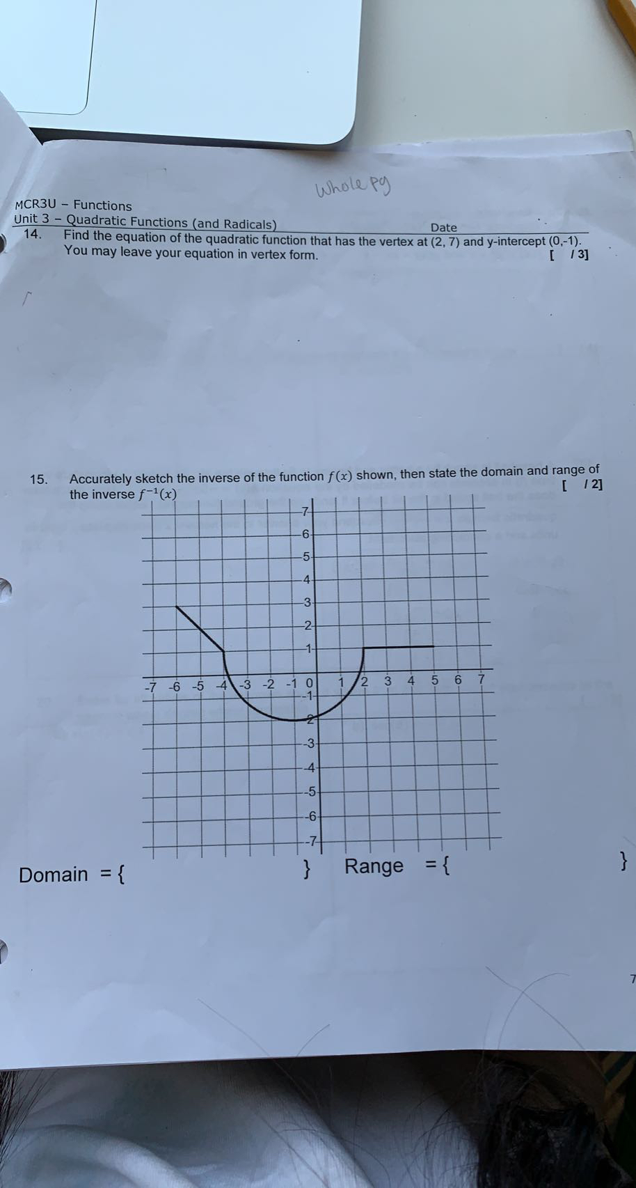 whole py MCR3U - Functions Unit 3 - Quadratic