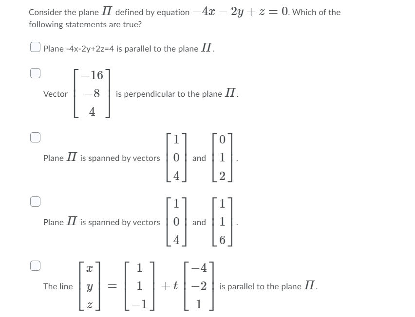 Let 1 1 u: 2 ,v: 3 andw: 3 1 Then the second