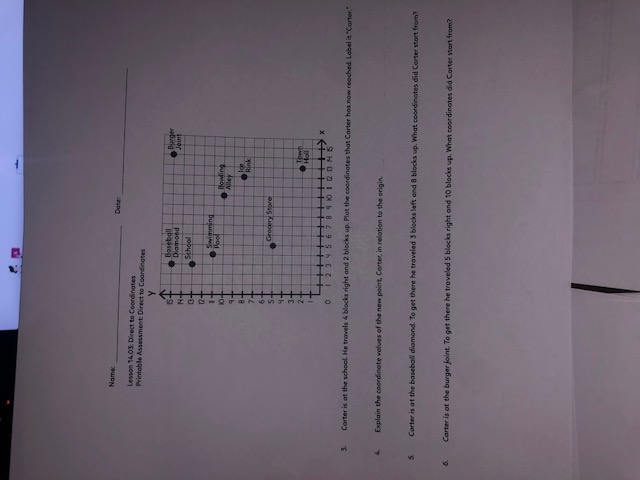 Name Lesson 14.03 Direct to Coordinates Printable