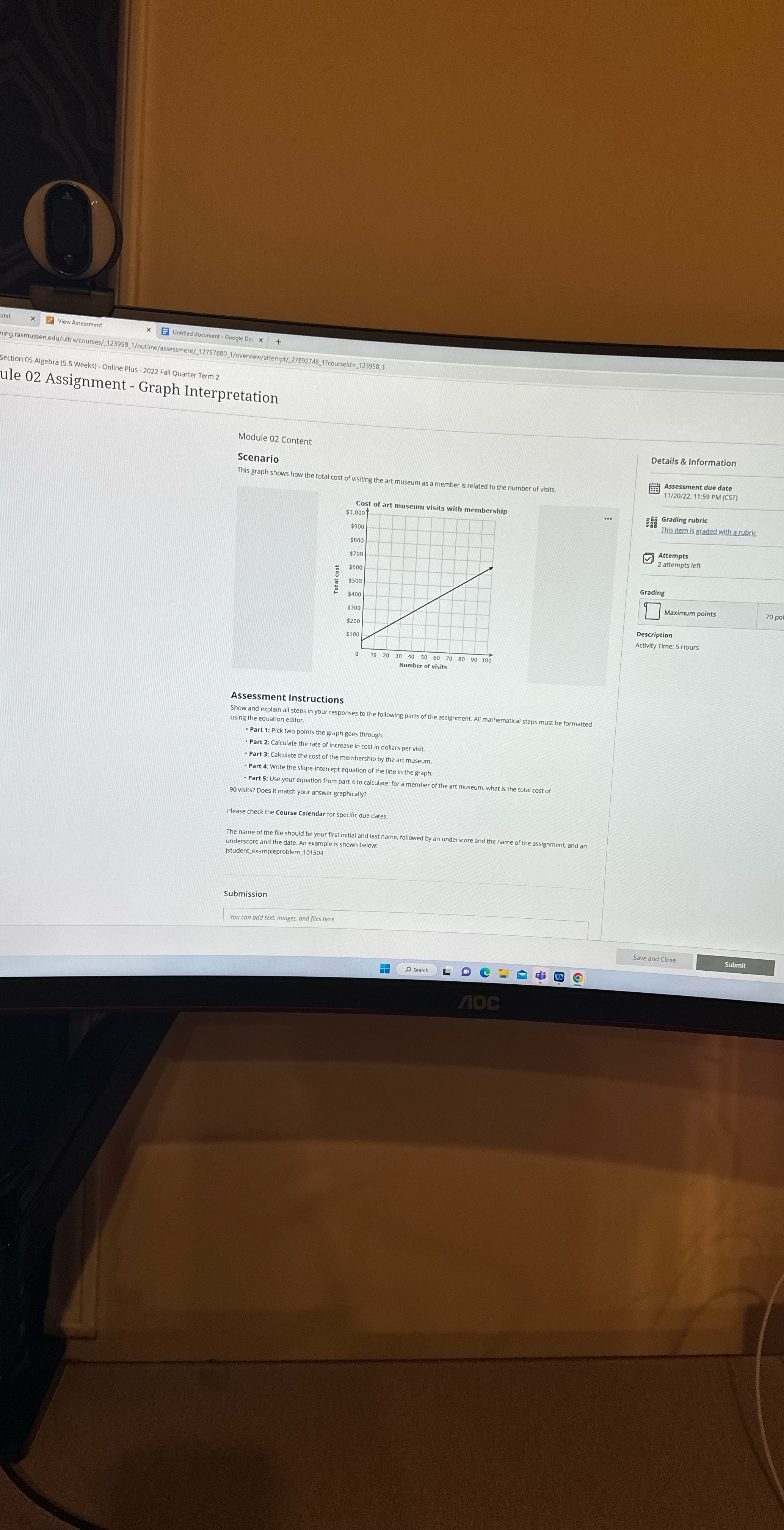 ortal * View Assessment * Untitled document -
