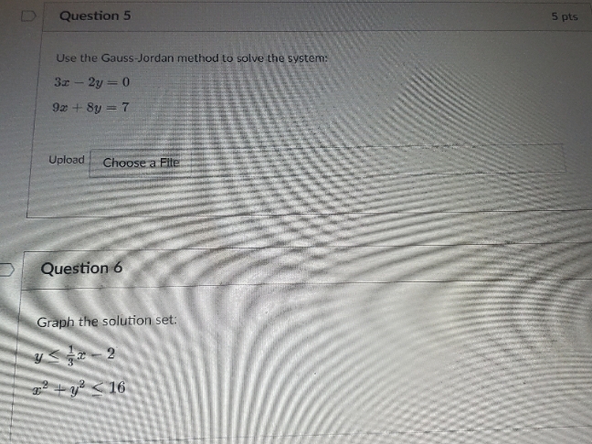 please help D Question 5 5 pts Use the Gauss