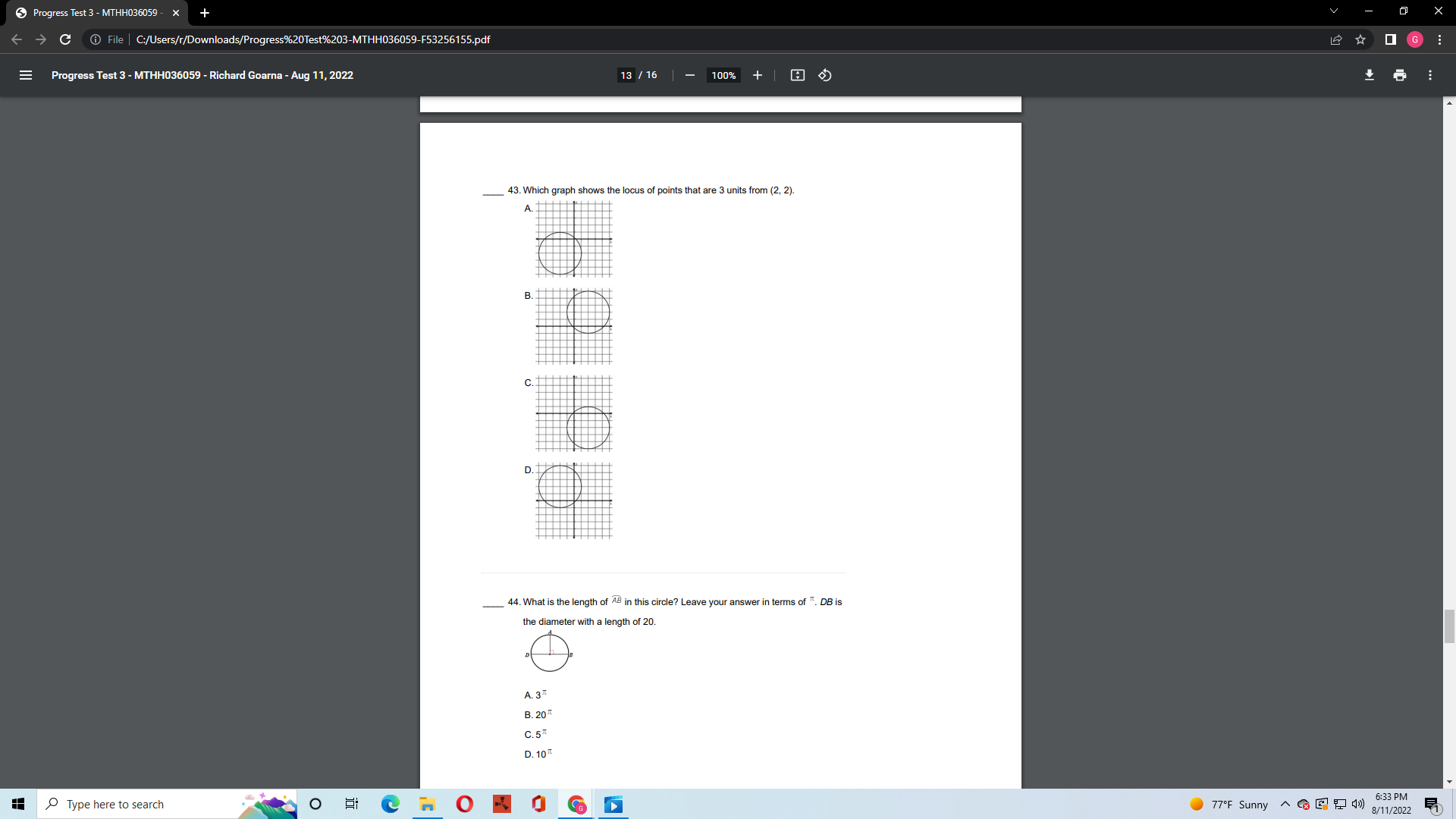 Progress Test 3 - MTHH036059 - X -> C @ File |