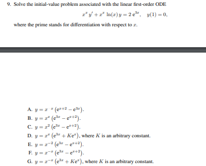 9. Solve the initial-value problem associated