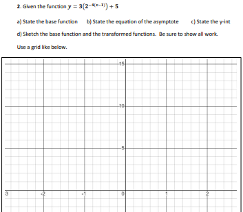 2. Given the function y = 3(2-#(x-1)) + 5 aj
