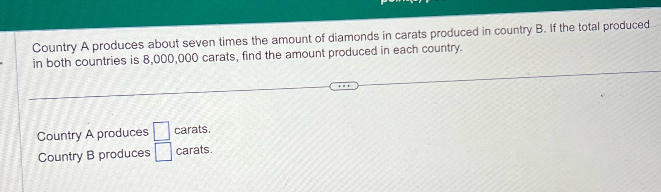 Country A produces about seven times the amount