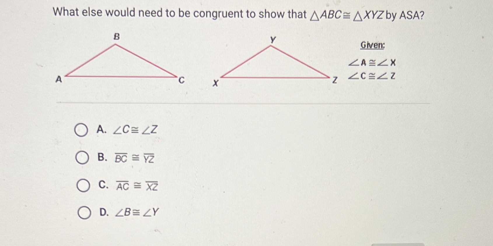 What else would need to be congruent to show that