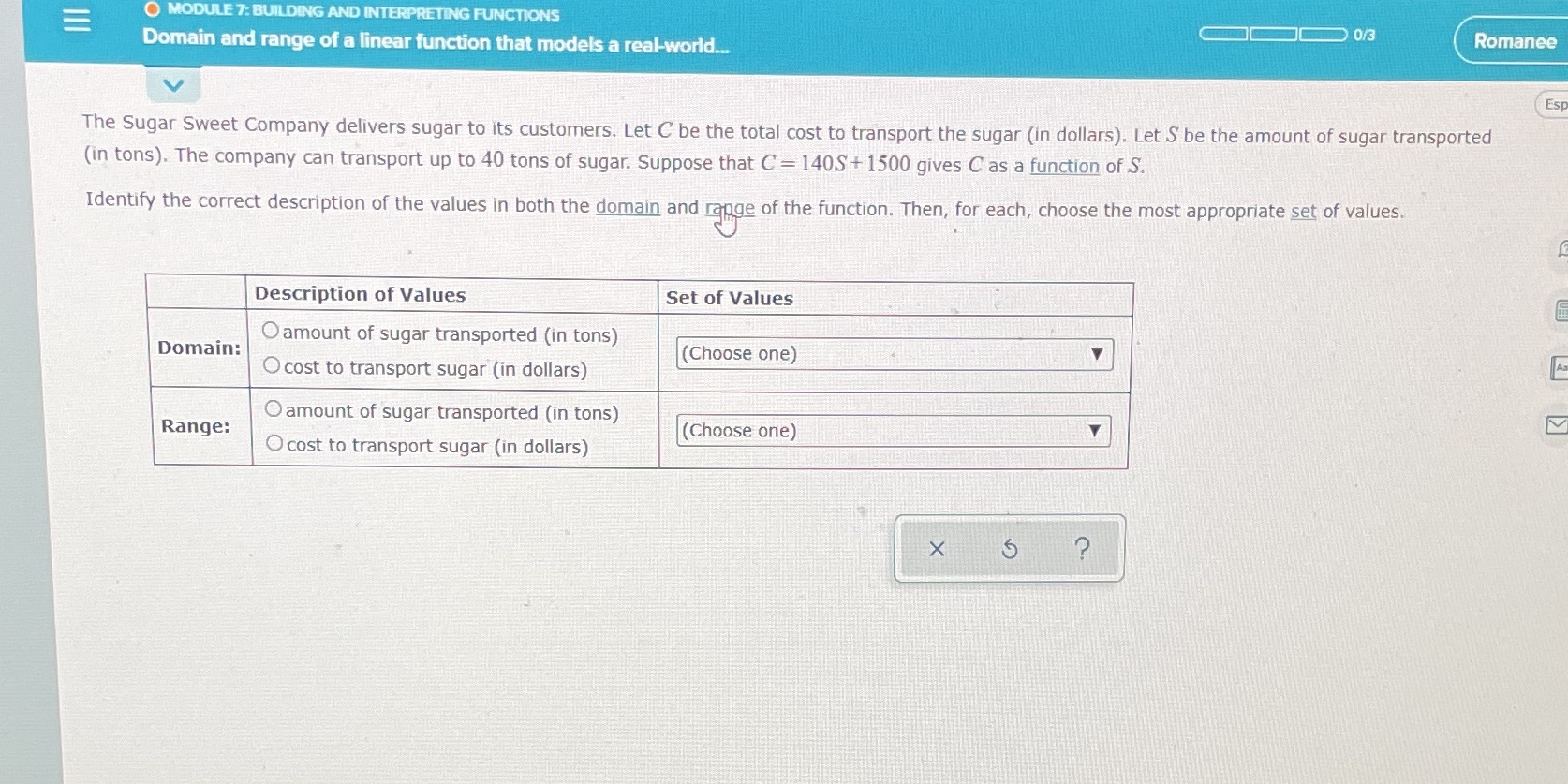 O MODULE 7: BUILDING AND INTERPRETING FUNCTIONS