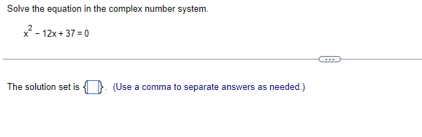 Solve the equation in the complex number system.