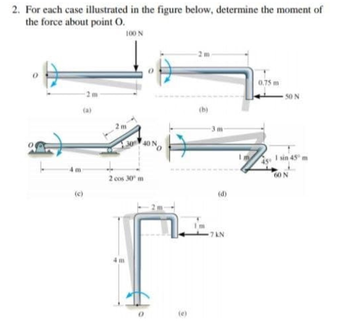 2. For each case illustrated in the figure below,