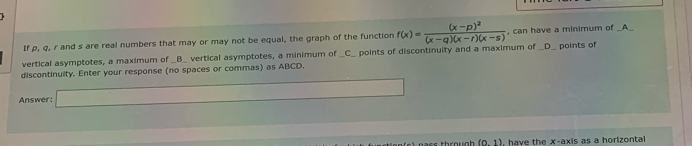 (x - p ) 2 If p, q, r and s are real numbers that