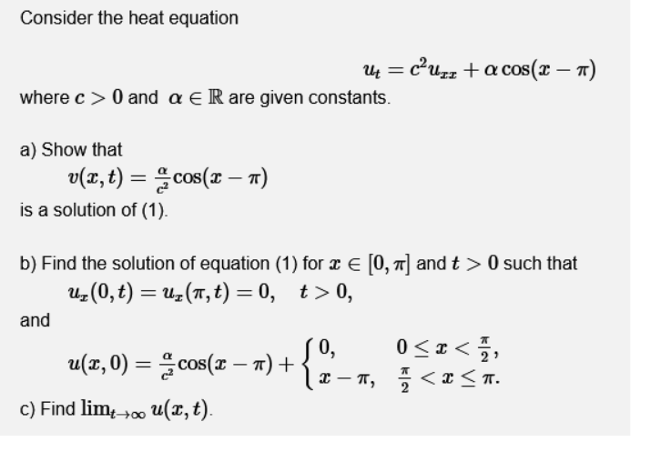 please solve complete on page Consider the heat