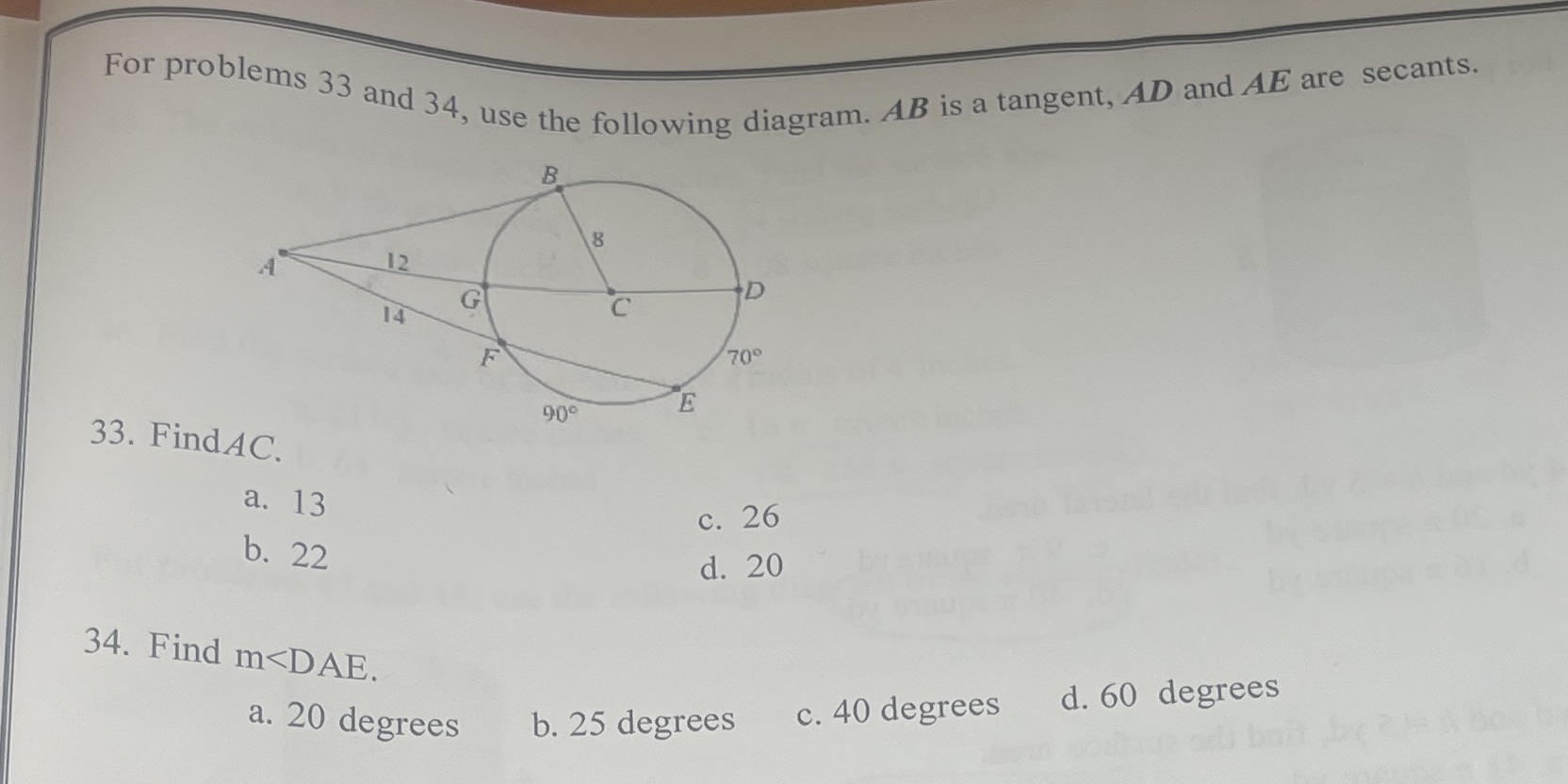 For problems 33 and 34, use the following