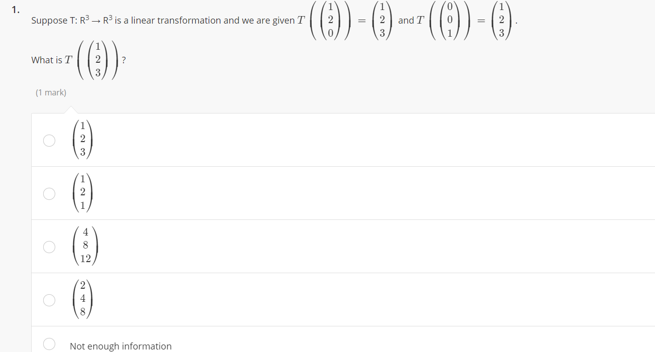 I need help with this qn Suppose T: R3 A R3 is a