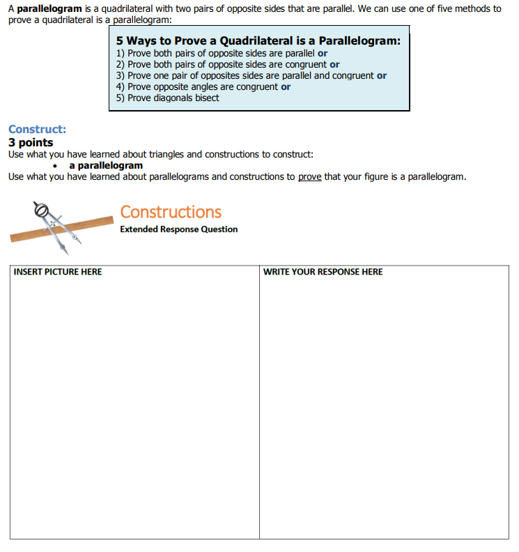 A parallelogram is a quadrilateral with two pairs
