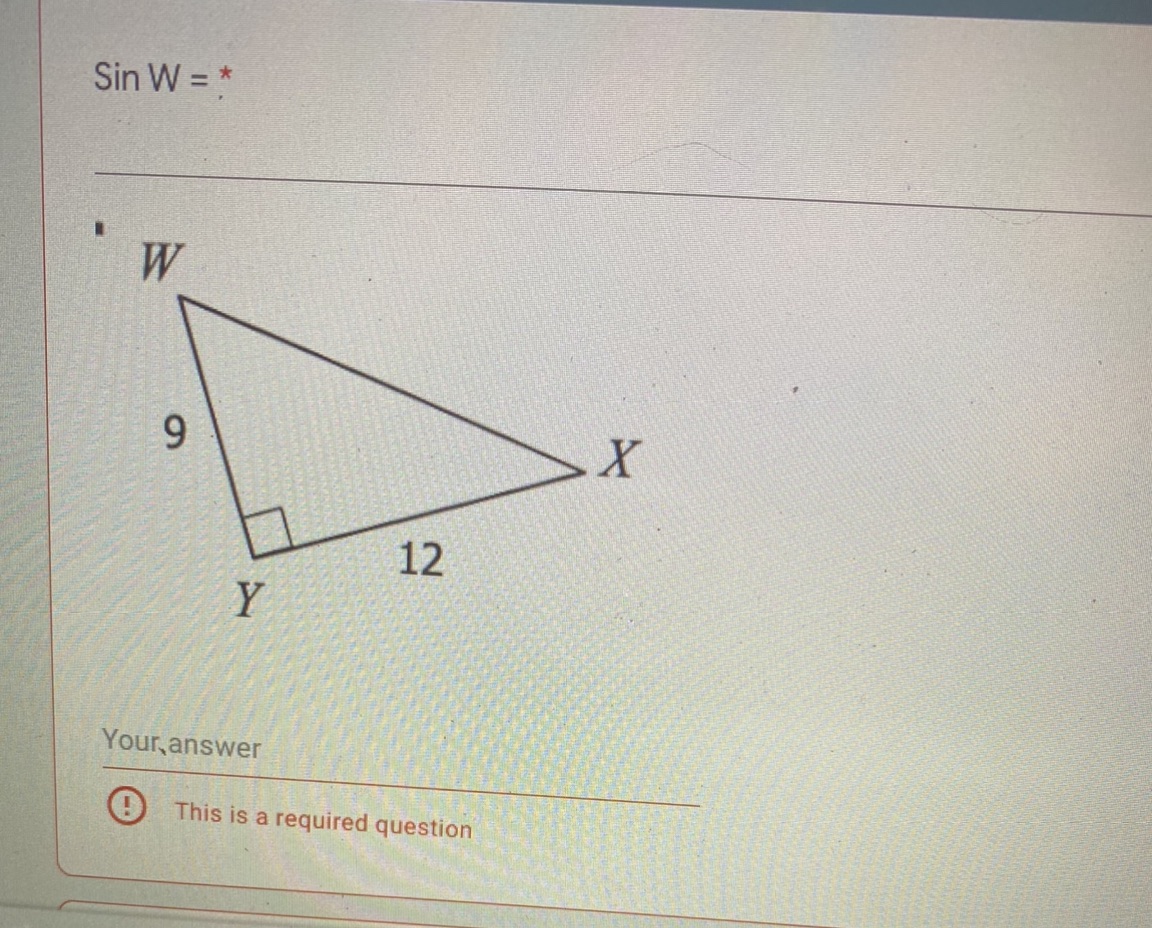Use pythagorean to solve for missing side then