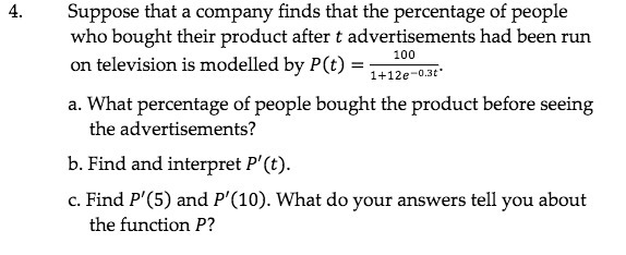 Suppose that a company finds that the percentage