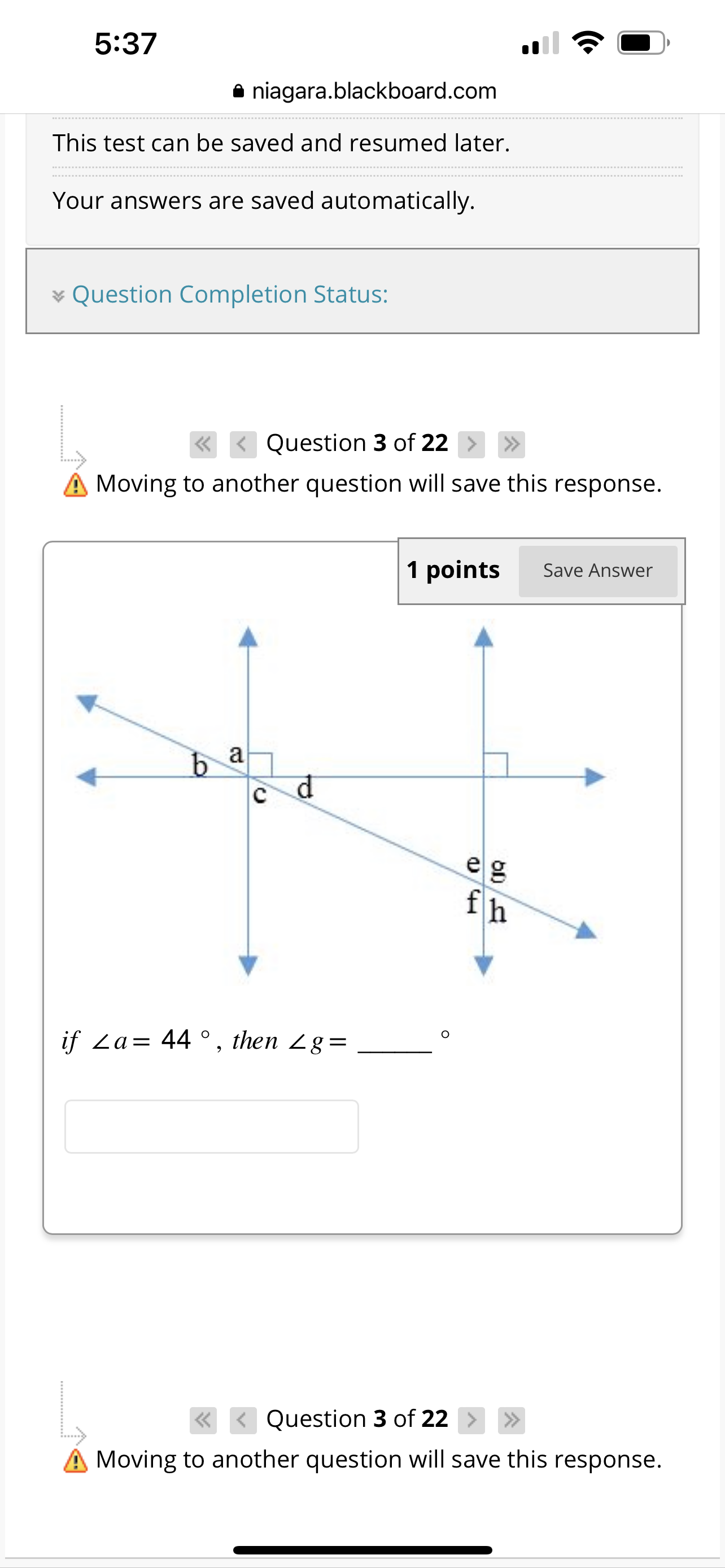 5237 .I '5' C} a niagara.blackboard.com This test