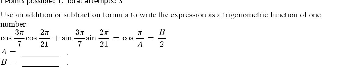 Points possible. I. Total attempts. 3 Use an