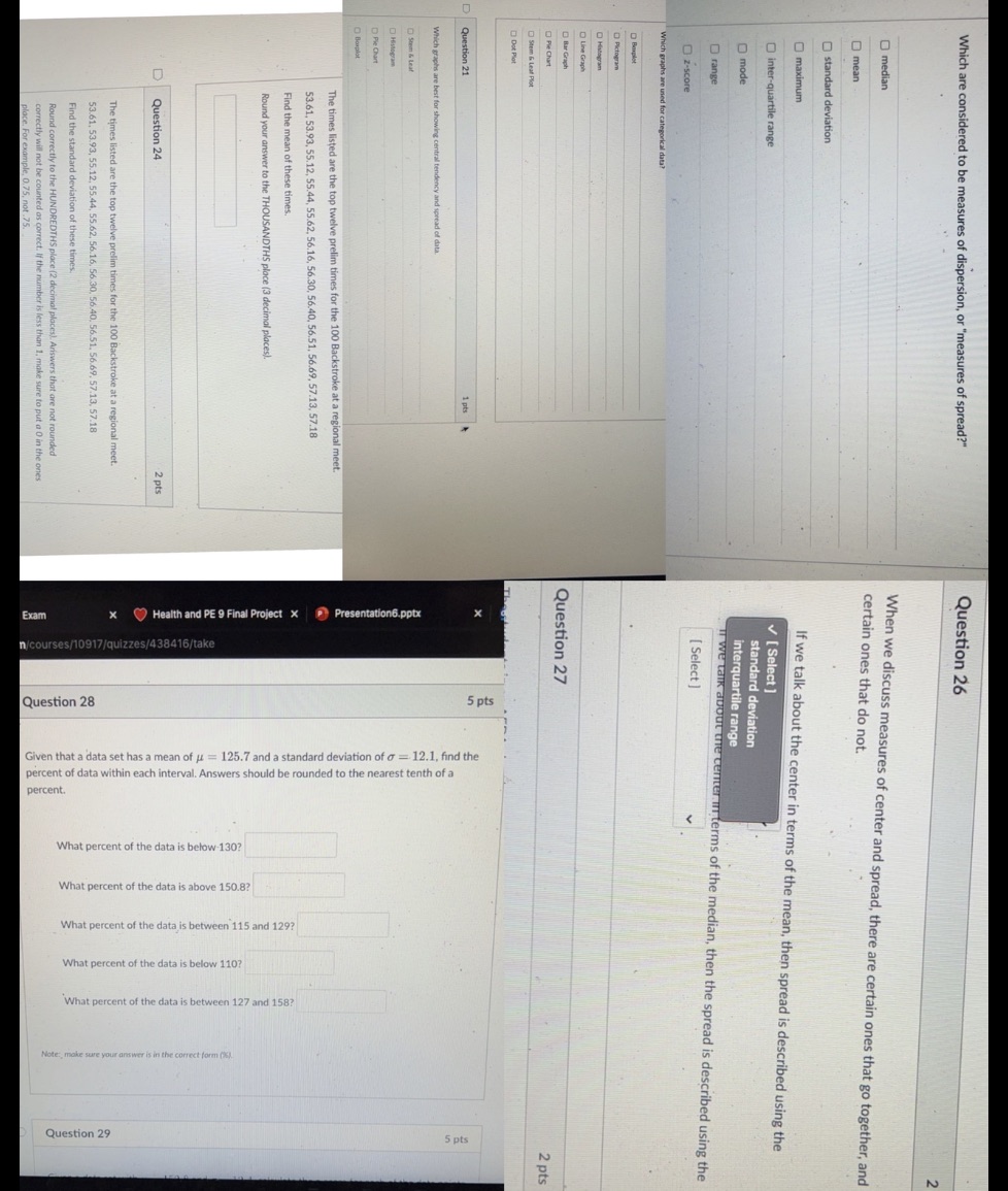 Which are considered to be measures of