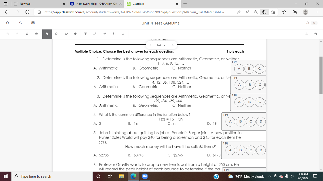 New tab *Homework Help - Q&A from On X Classkick